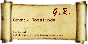Govrik Rozalinda névjegykártya